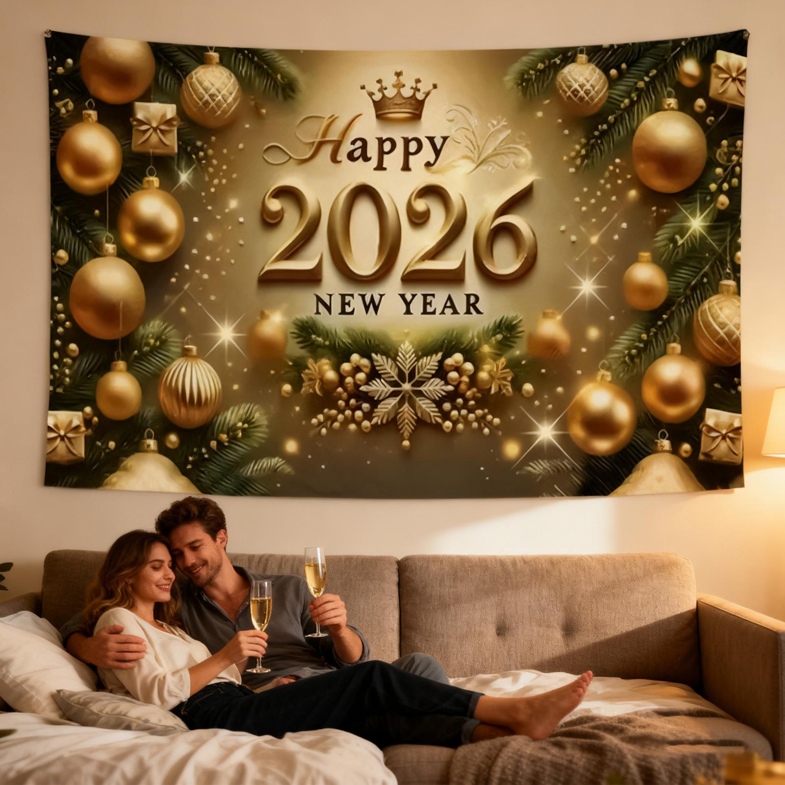 Home Office Backdrop - Feliz ano novo banner 7x5 pés