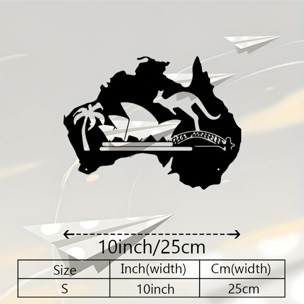 Home Office Australia - Arte de Parede Metálica Canguru Australiano,