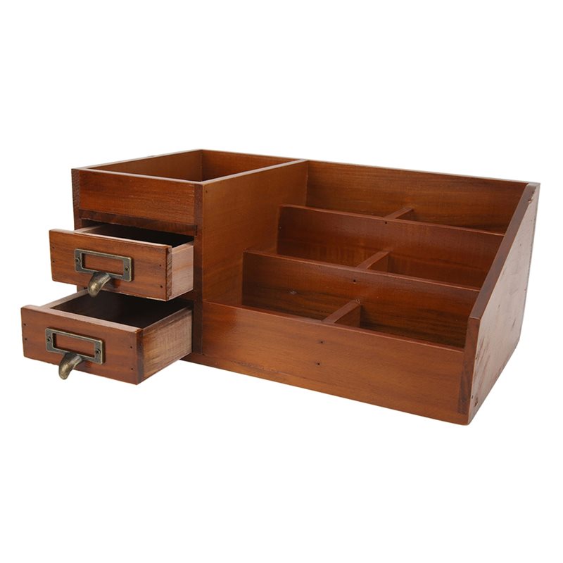 Desktop Organizer Bamboo - Chch armário de armazenamento de madeira
