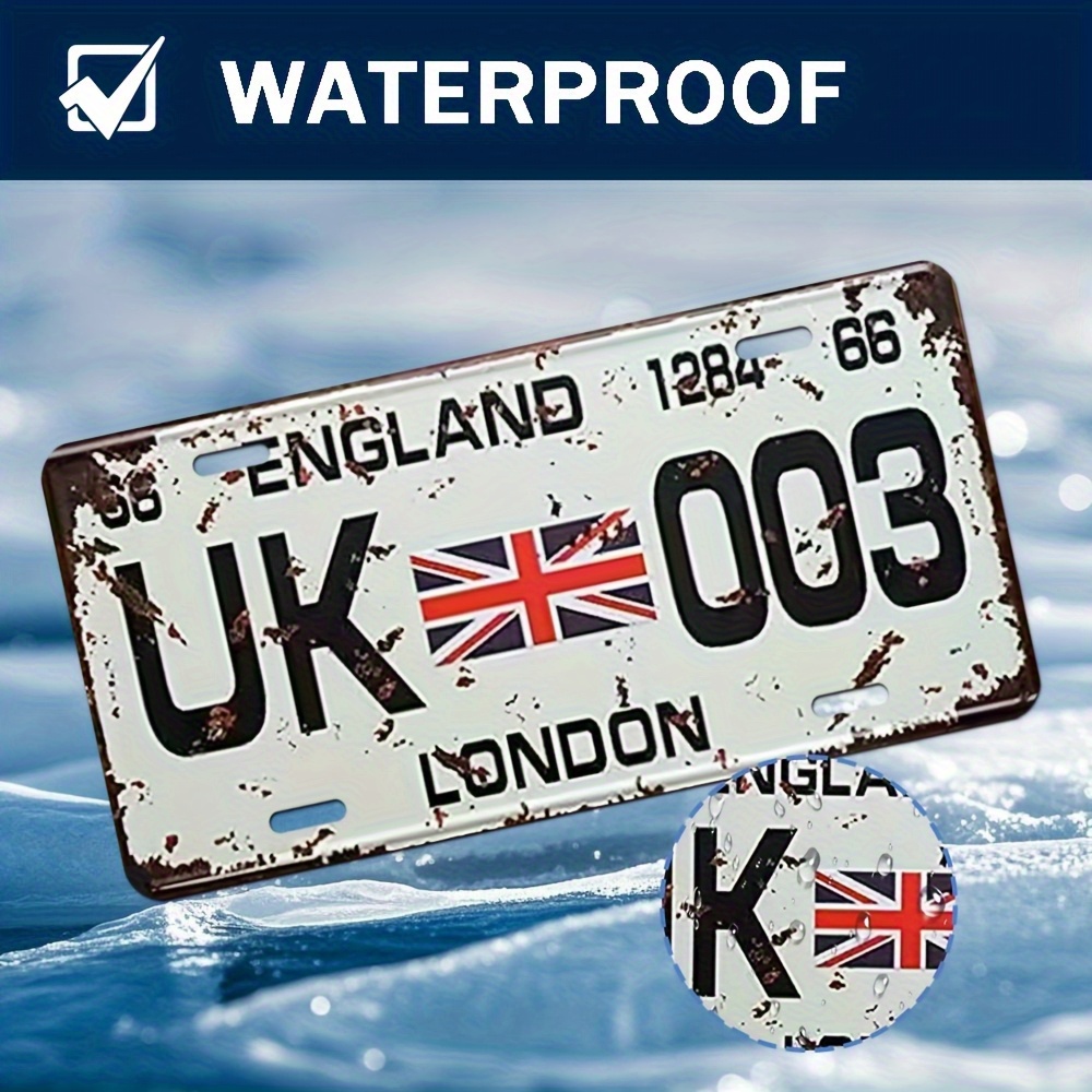 Home Office Of London - Placa de alumínio vintage do Reino
