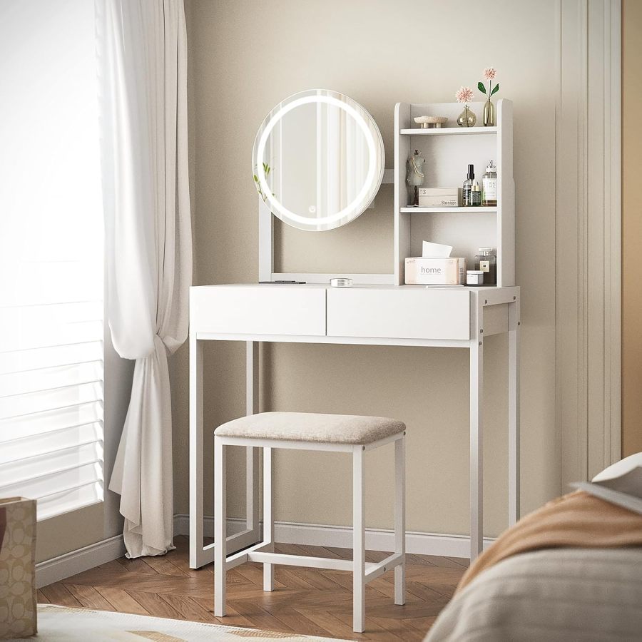 Desk Drawer Small - Penteadeira Pequena com Espelho e Luzes,