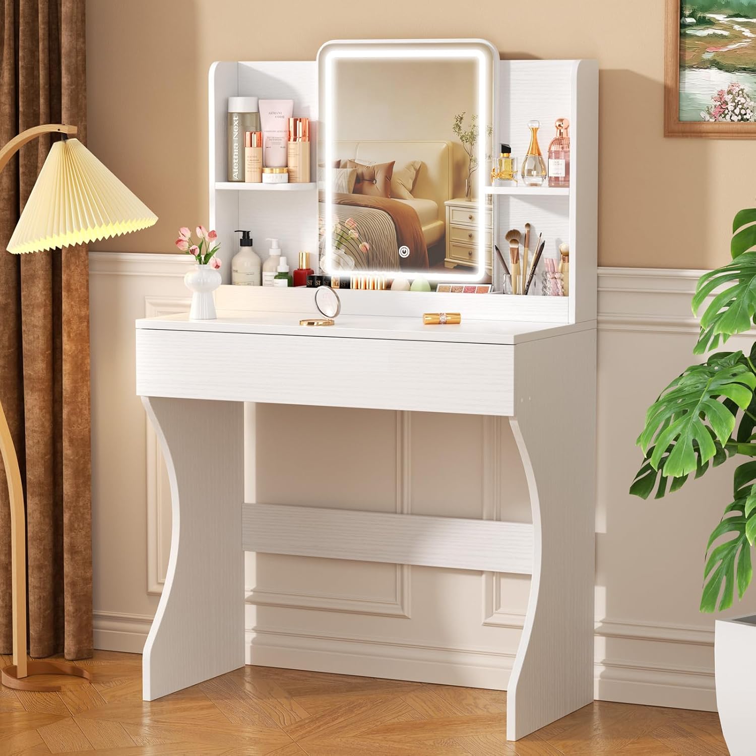Desk Drawer Small - Mesa de Maquiagem Branca Pequena com