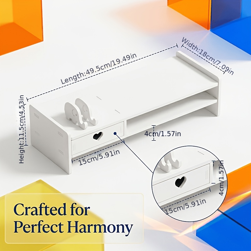 Suporte Minimalista Branco de  - Desk Drawer Small avaliação e preço