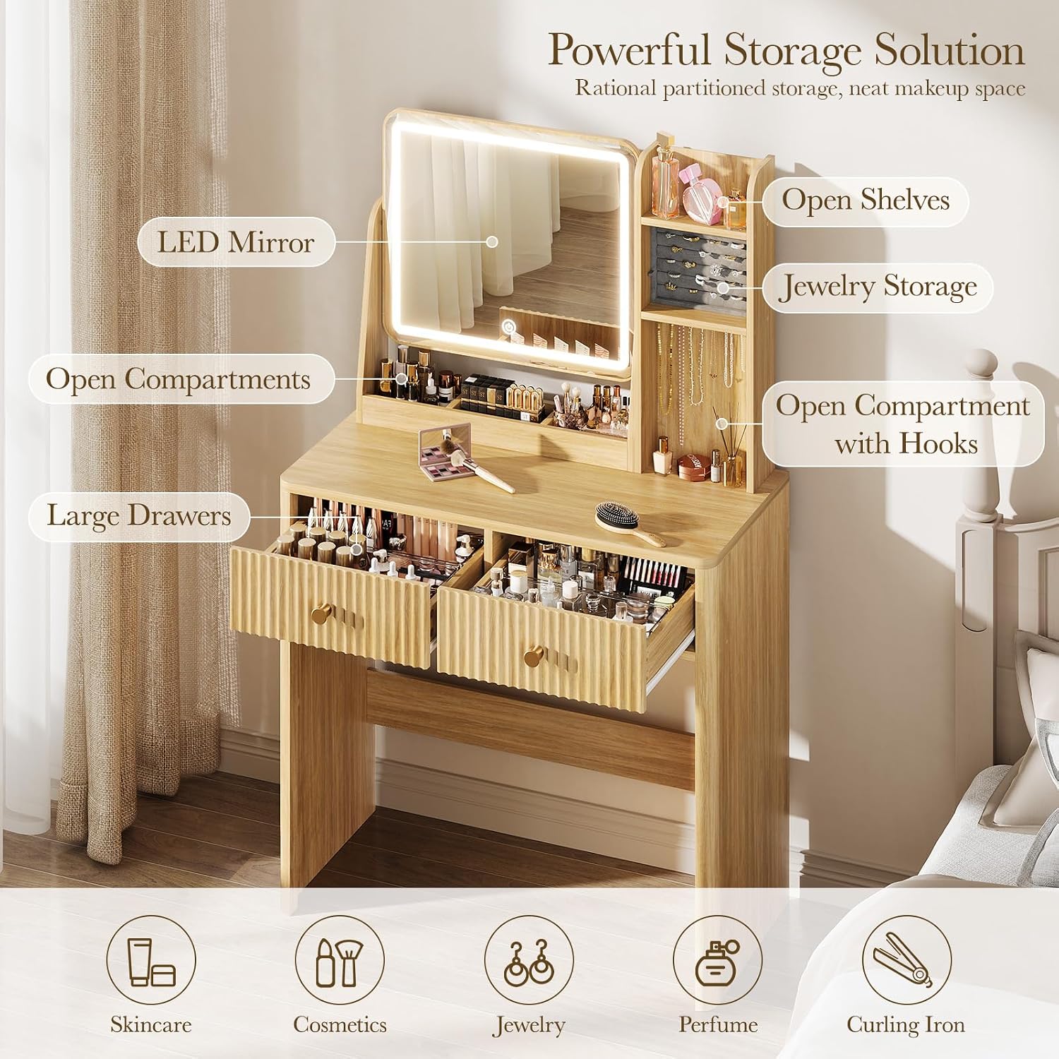 Mesa de Maquiagem com Espelho  - Desk Drawer Small avaliação e preço