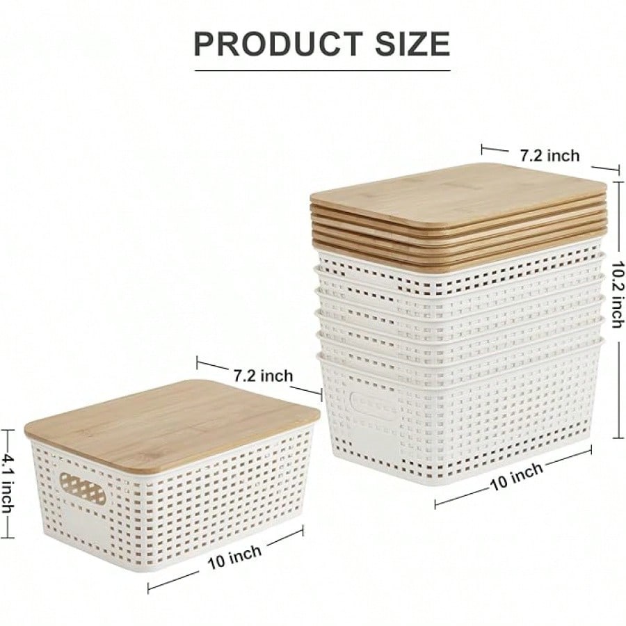 Conjunto de 6 Caixas de Armaze - Desktop Organizer Bamboo avaliação e preço