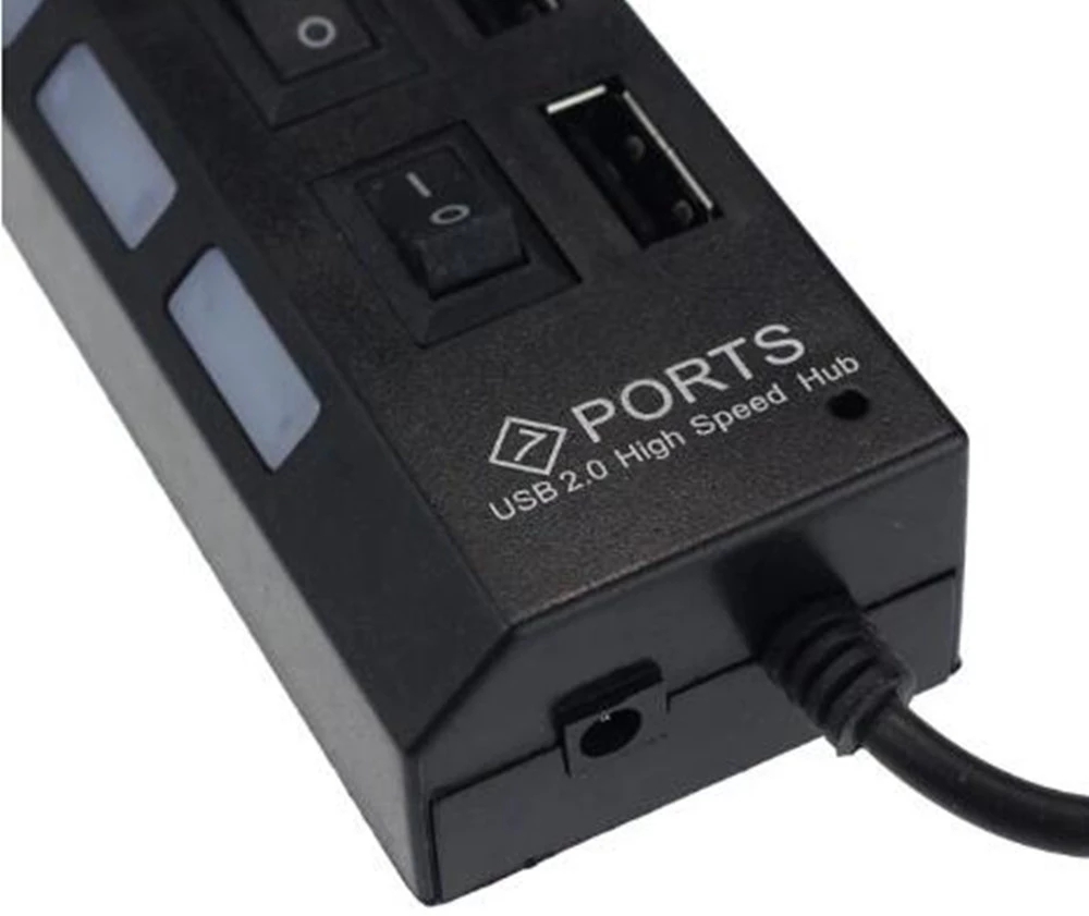 Hub USB 2.0 de 7 portas, divis - Home Office Laptop avaliação e preço