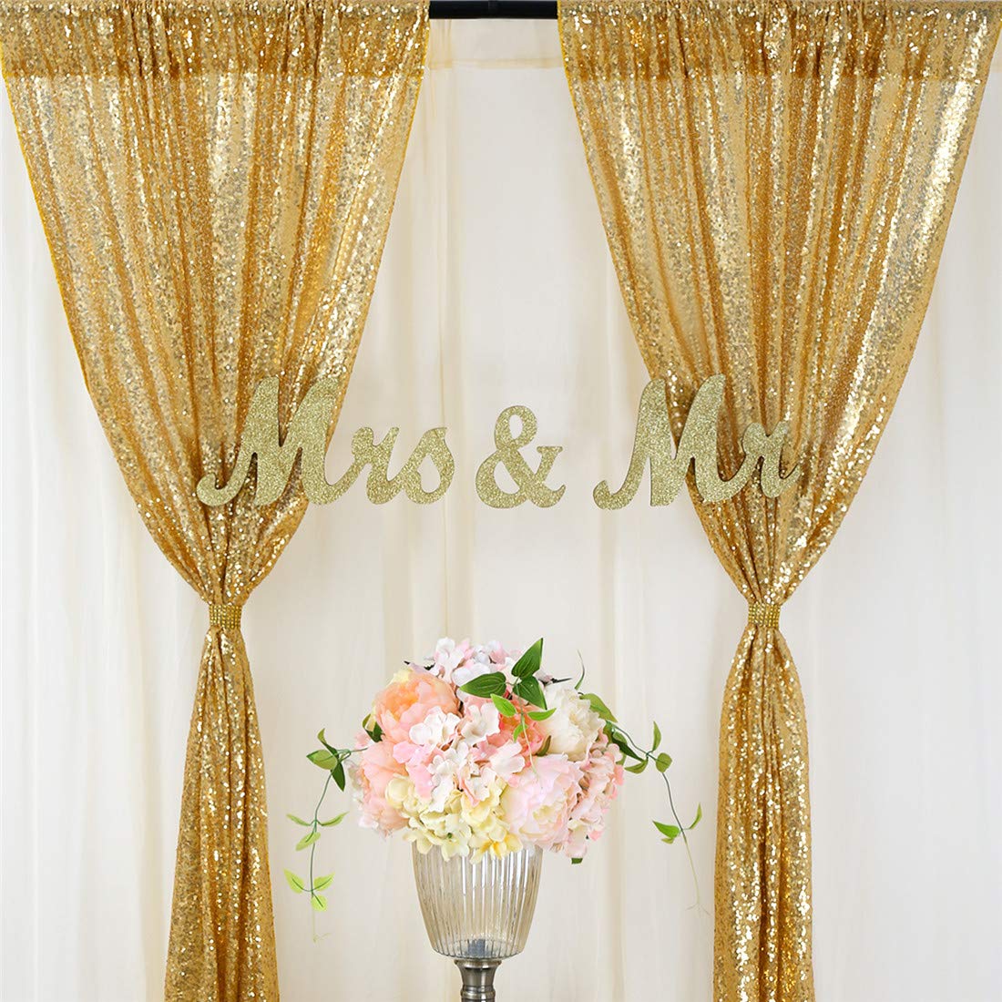 2 pçs ouro lantejoulas festa p - Home Office Backdrop avaliação e preço