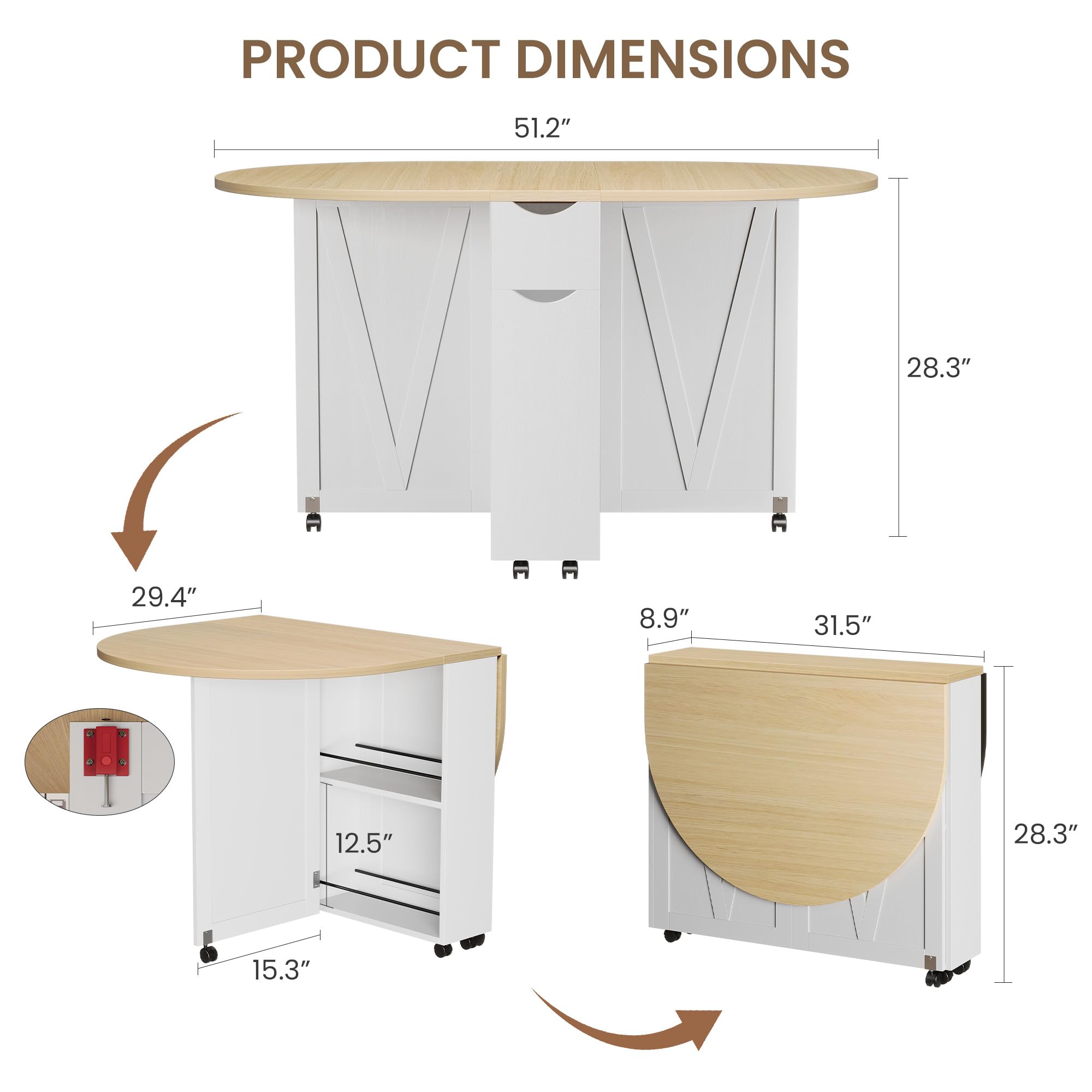Mesa de Jantar Dobrável 3 em 1 - Desk Drawer Small avaliação e preço