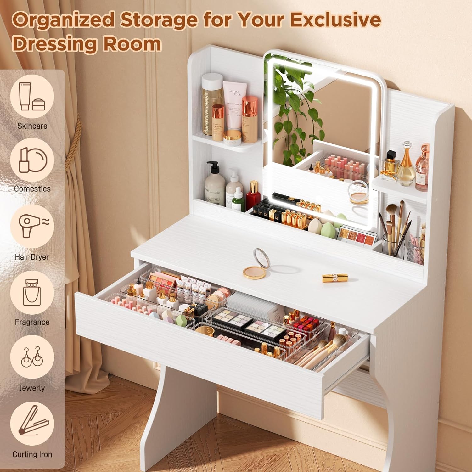 Mesa de Maquiagem Branca Peque - Desk Drawer Small avaliação e preço