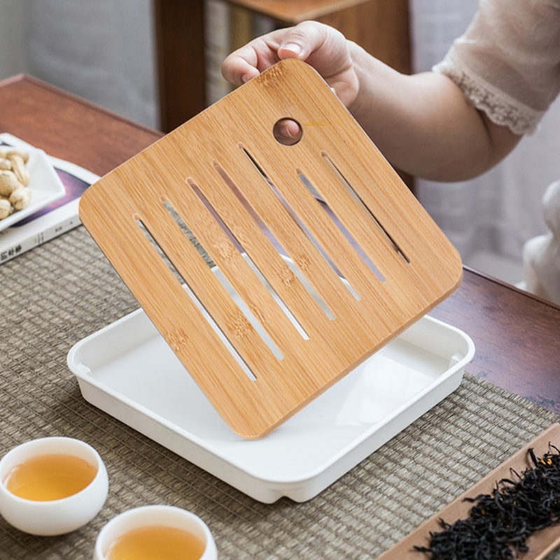Bandeja de chá de bambu mini m - Desktop Organizer Bamboo avaliação e preço